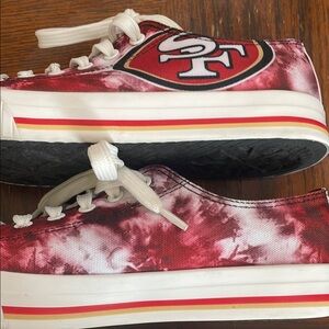 FOCO 49ers Tye Dyed Sneakers Size 10 but fit like a size 9 NWOT